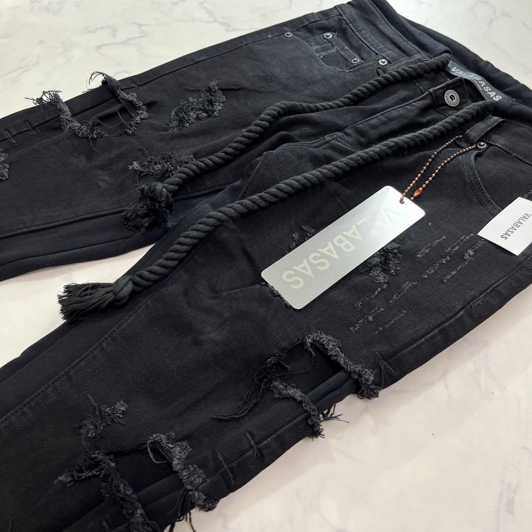 専用】新品未使用 valabasas サイドクラッシュロープデニム 黒 29