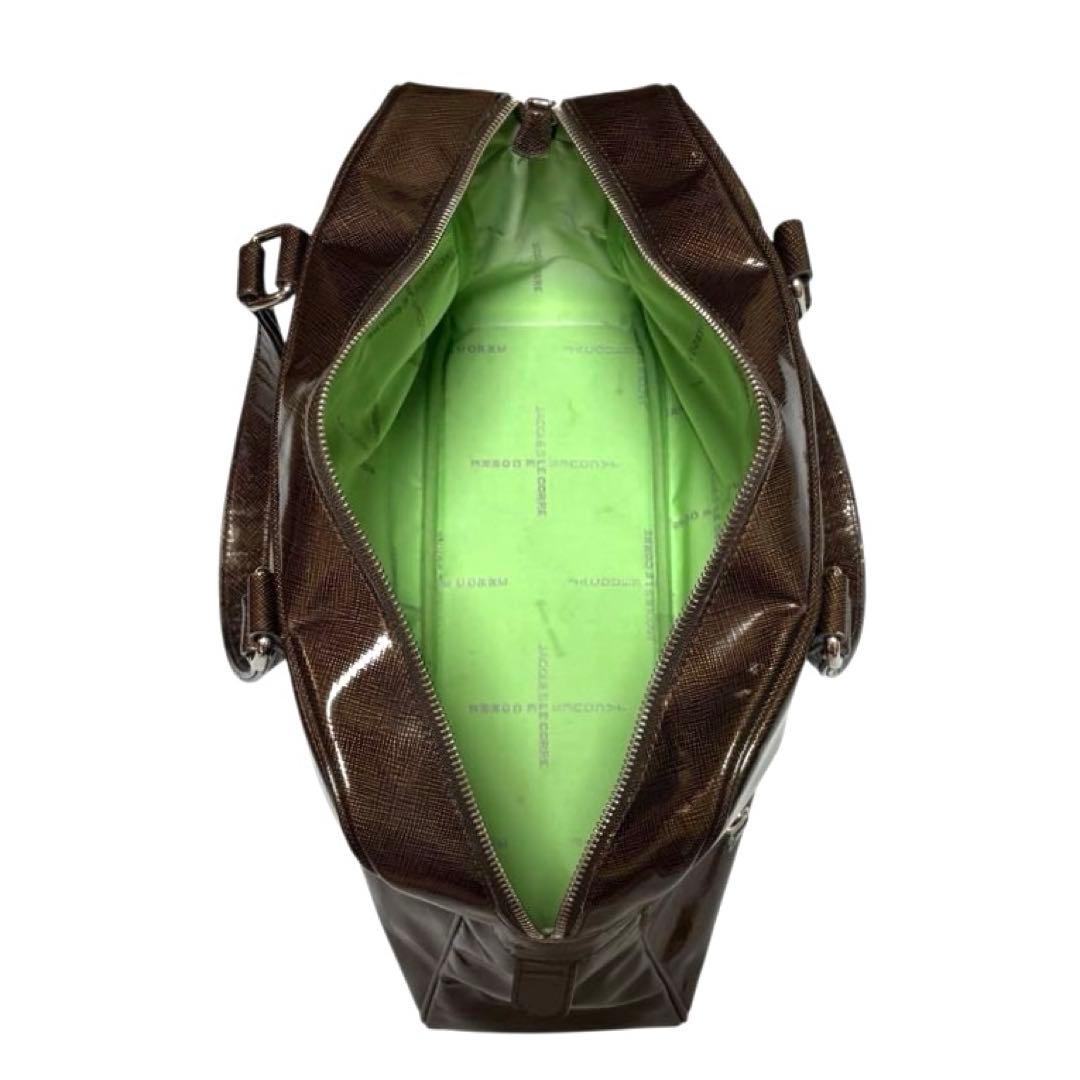 人気 ジャックルコー リスボン ボストンバッグ エナメル ブラウン A4収納可