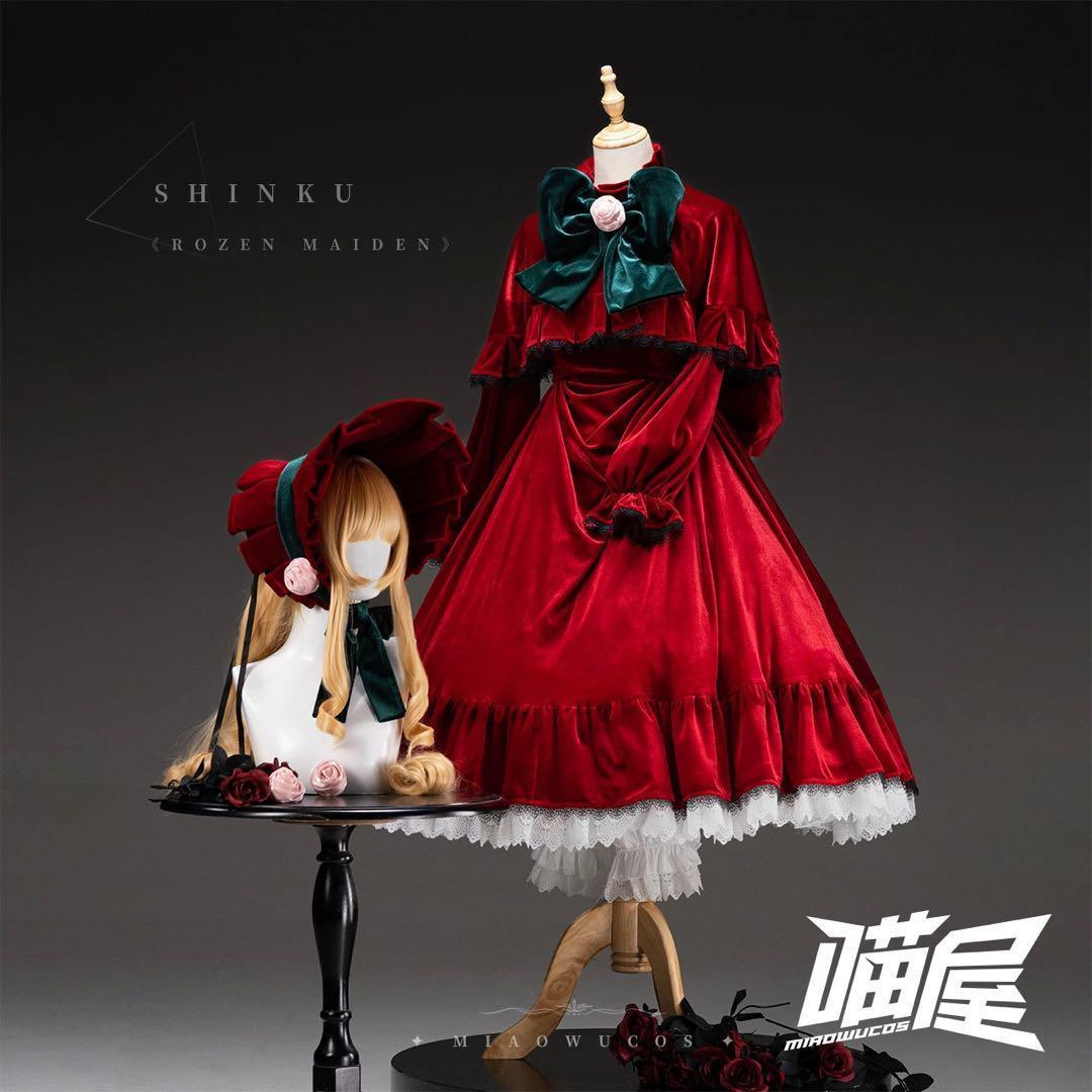 ローゼンメイデン コスプレ 真紅 しんく 衣装 ウィッグ·靴追加可 猫屋
