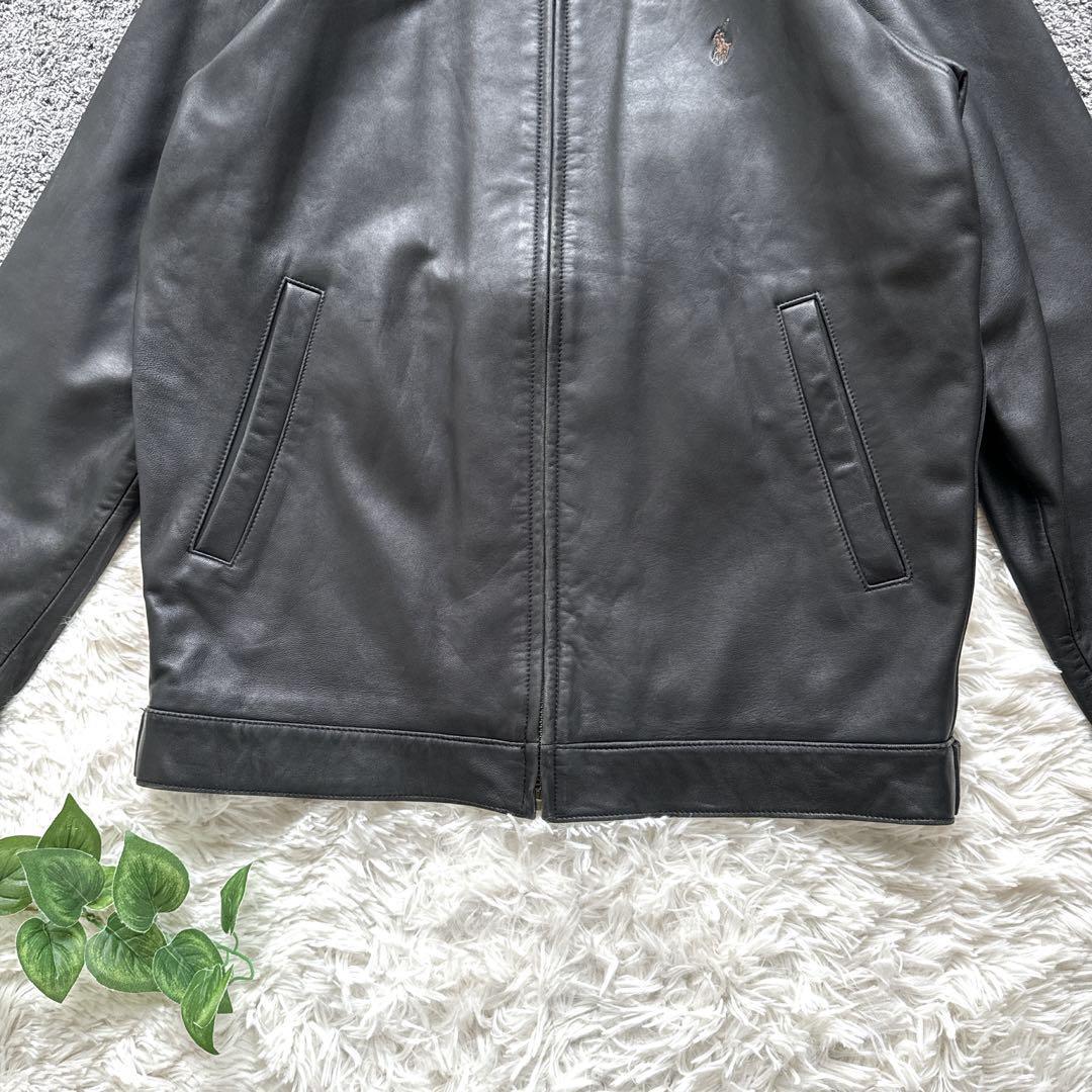 希少 美品 当時物 ラルフローレン ラムレザージャケット ブルゾン M