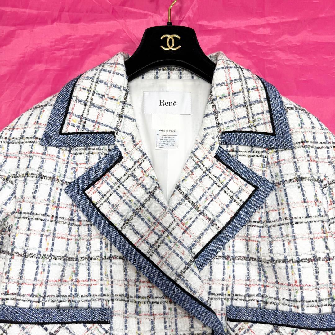 美品✨】ルネ ジャケット 羽織り ツイード パール 2021年 36 - メルカリ