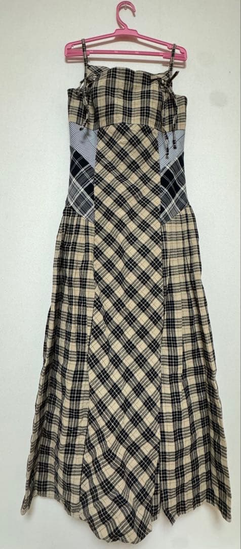And Mary アンドマリー Nadia check long dress - メルカリ