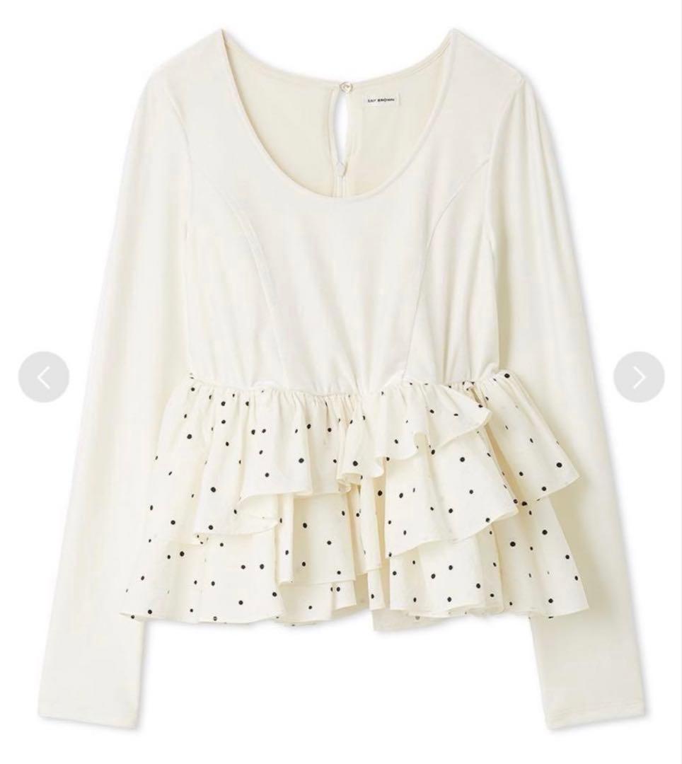 LILY BROWN (リリーブラウン) ベロアペプラムフリルトップス ベロアペプラムフリルトップス | リリーブラウン(LILY BROWN) | マルイ