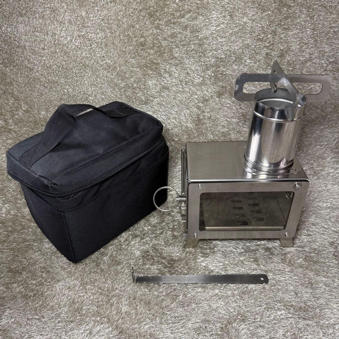 【新品未使用】ステンレス ミニ薪ストーブ 収納バッグ付き Amazon.co.jp: BiggerFire ステンレス卓上ミニ薪ストーブ キャンプ