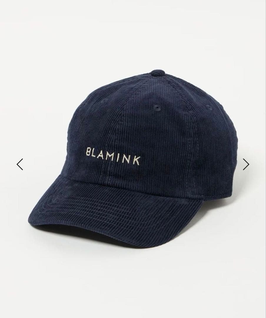 BLAMINK ブラミンク ネイビー コーデュロイ　キャップ 新品】BLAMINK ブラミンク コーデュロイロゴキャップ 帽子 キャップ