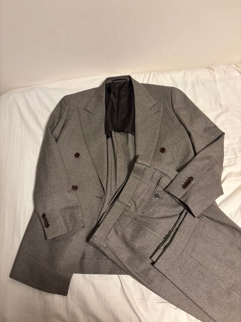 現行　ユナイテッドアローズ　カノニコ　ハウンドトゥース　ダブルセットアップスーツ Vitale Barberis Canonic / ハウンドトゥース 6B ダブルブレスト
