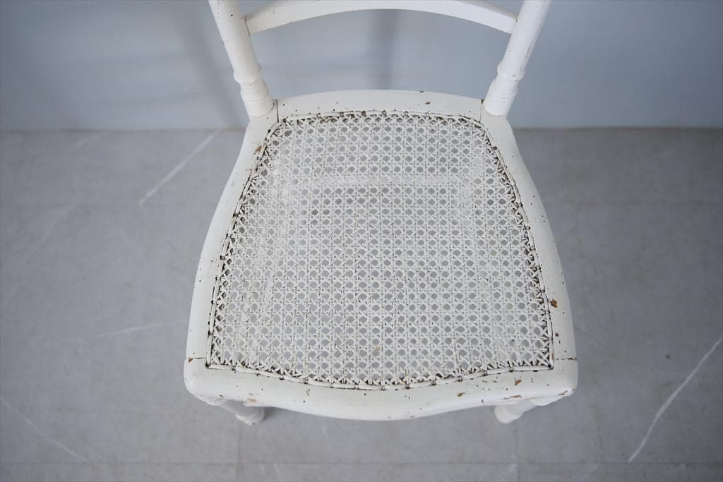 フランスアンティーク木製ベッドルームチェア/腰掛け椅子/寝室イス(89-18-3