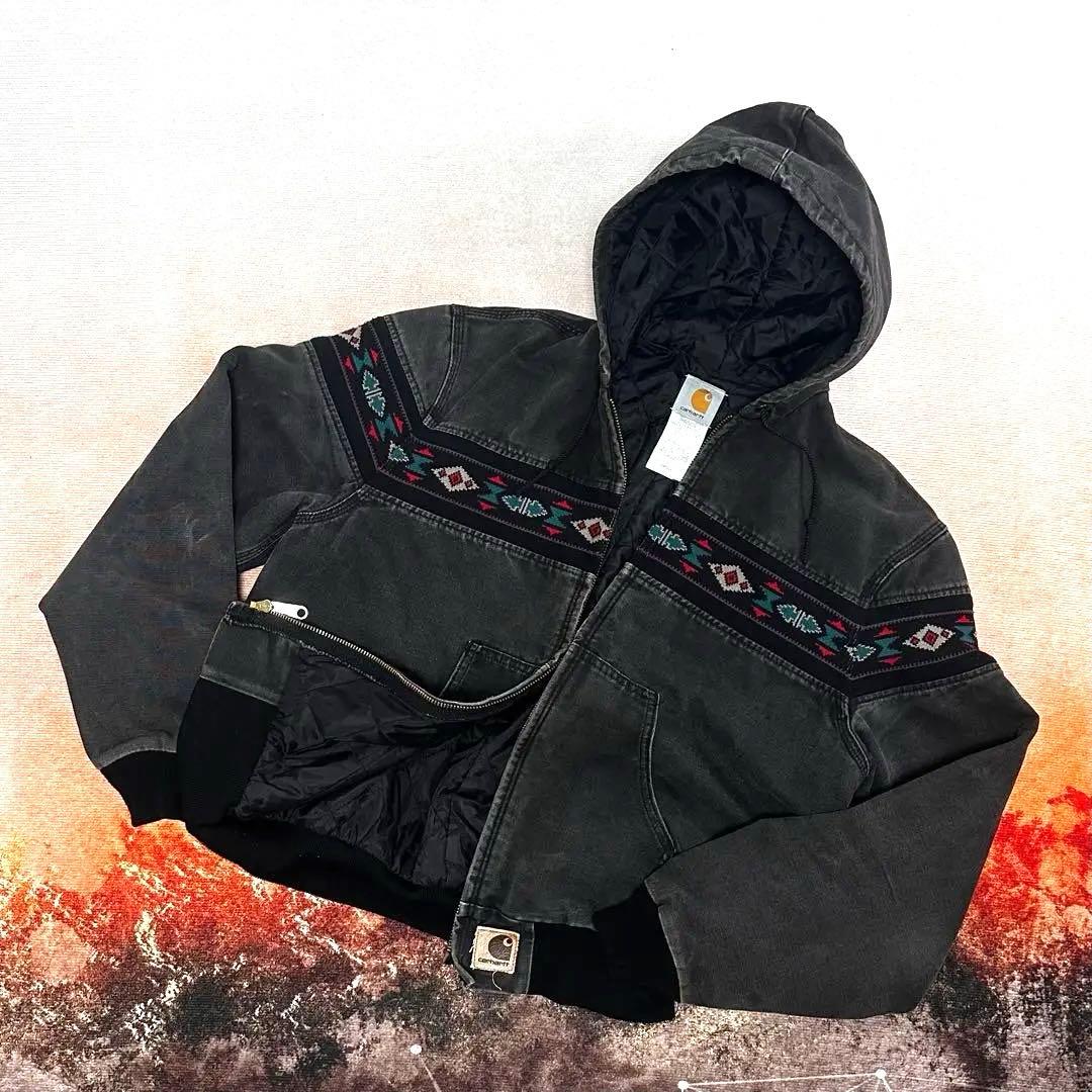 90s Carhartt ネイティブ柄 アクティブジャケット J78 BLK - メルカリ