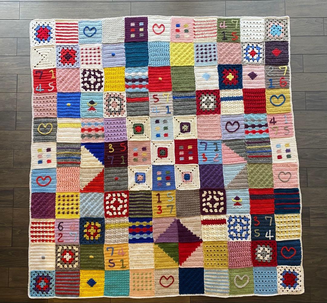 手編み♡ハンドメイド♡マルチカバー♡ブランケット♡かぎ編み