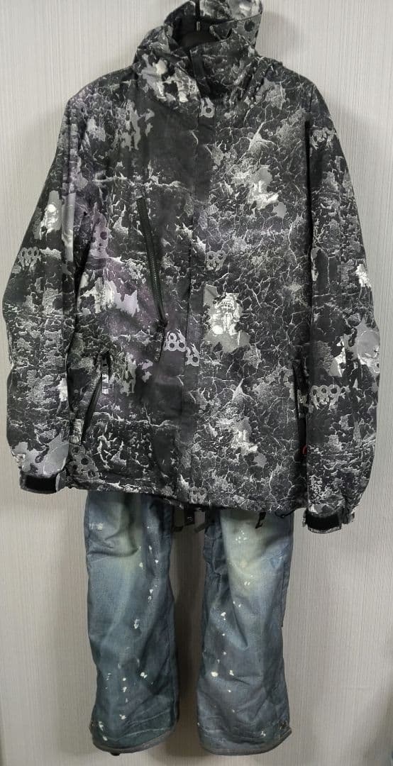 686 ロクハチ デニム スノーボードウェア 上下セット Mサイズ デニム風スノーボードウェアセット 上下 Sサイズ 686 ロクハチ デニム