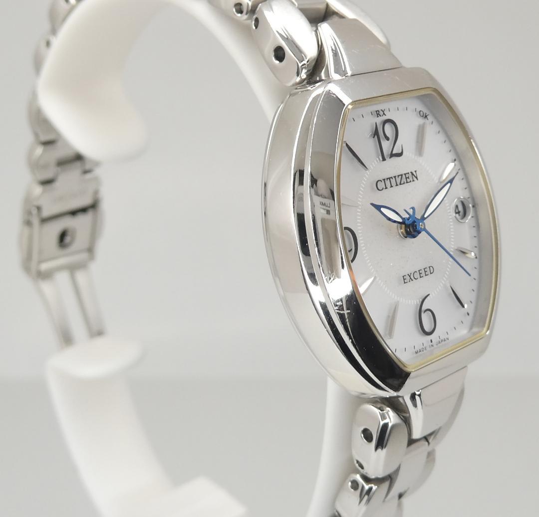 ✴美品稼働品 シチズン エクシード 電波ソーラー チタン トノー 15.5cm