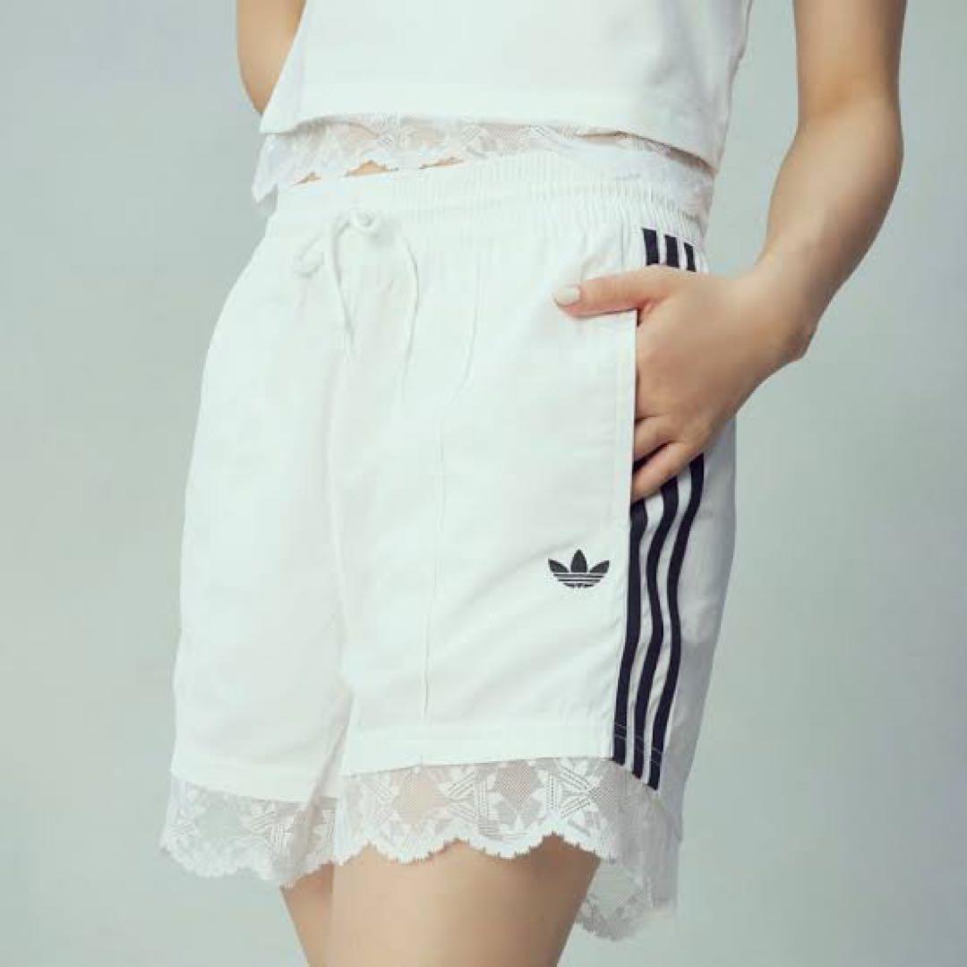 adidas レース トリム ショーツ ショートパンツ - メルカリ