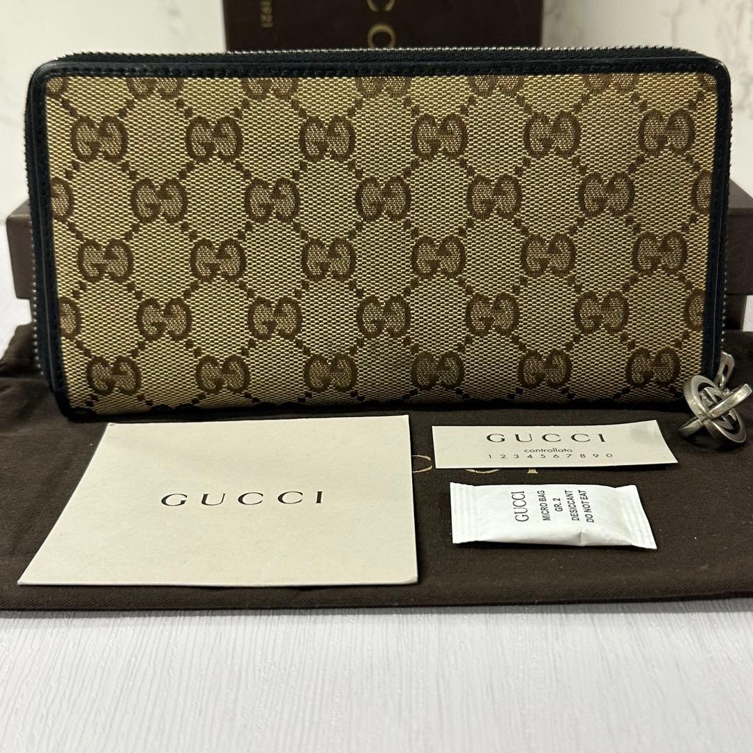 新品同様‼️ グッチ　GUCCI 財布　長財布　GGキャンバス ラウンドファスナー 新品同様‼️ グッチ GUCCI 財布 長財布 GGキャンバス ラウンド