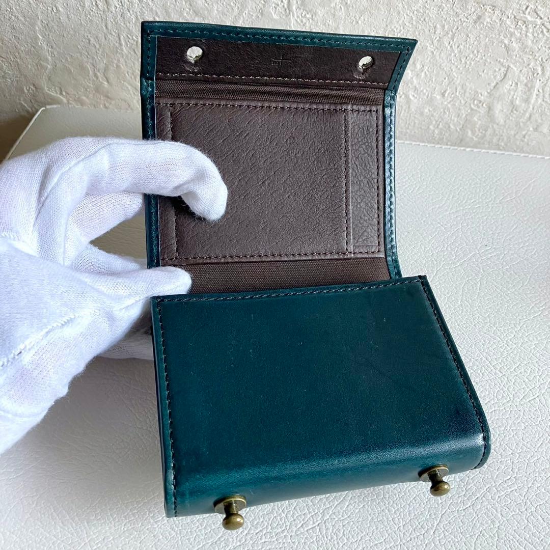 美品 エムピウ m＋ ミッレフォッリエ ブスケット オセアノ 折り財布