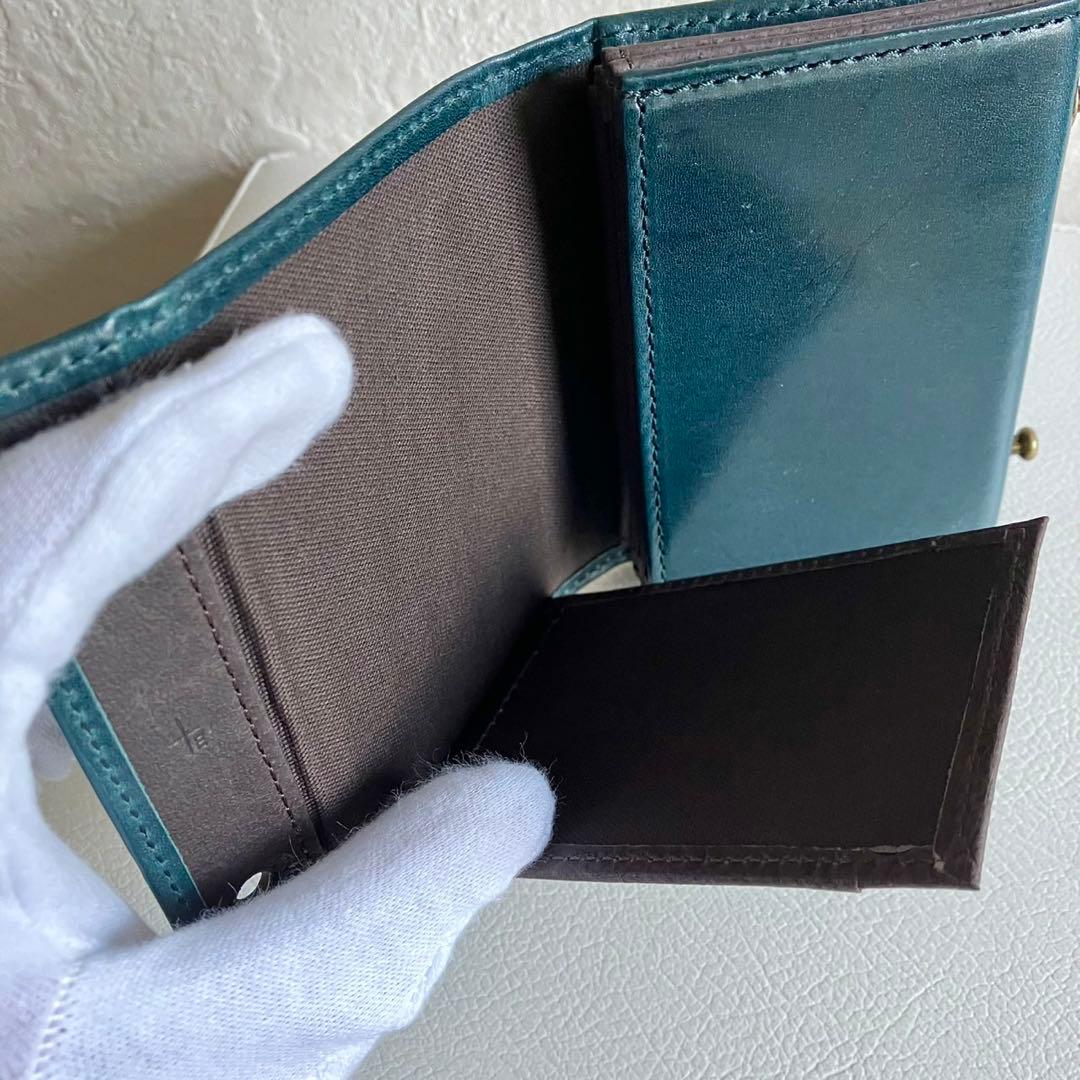 美品 エムピウ m＋ ミッレフォッリエ ブスケット オセアノ 折り財布