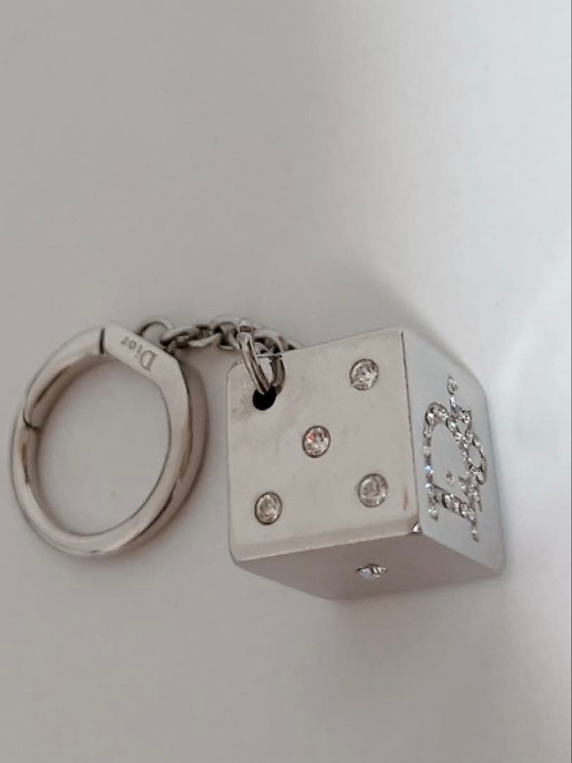 Christian Dior キーホルダー サイコロ ダイス シルバー男女兼用