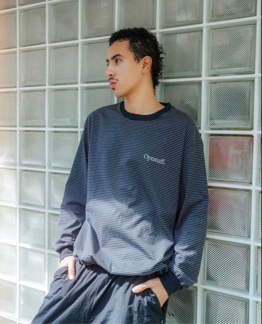 OPTSTUFF BORDER LONG SLEEVE/ネイビー Mサイズ Border Long Sleeve T – FACTOTUM