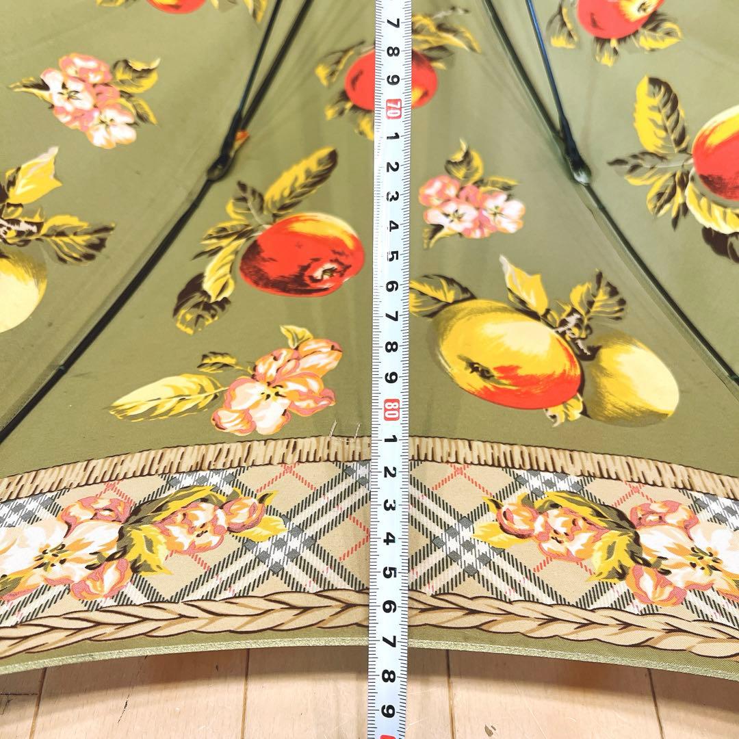 希少】Burberrys フルーツ花柄 長傘ノバチェックバーバリー