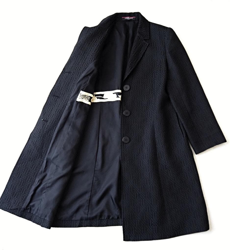 LEONARD レオナール 高級 シルクウール ロングコート 13 黒 - メルカリ
