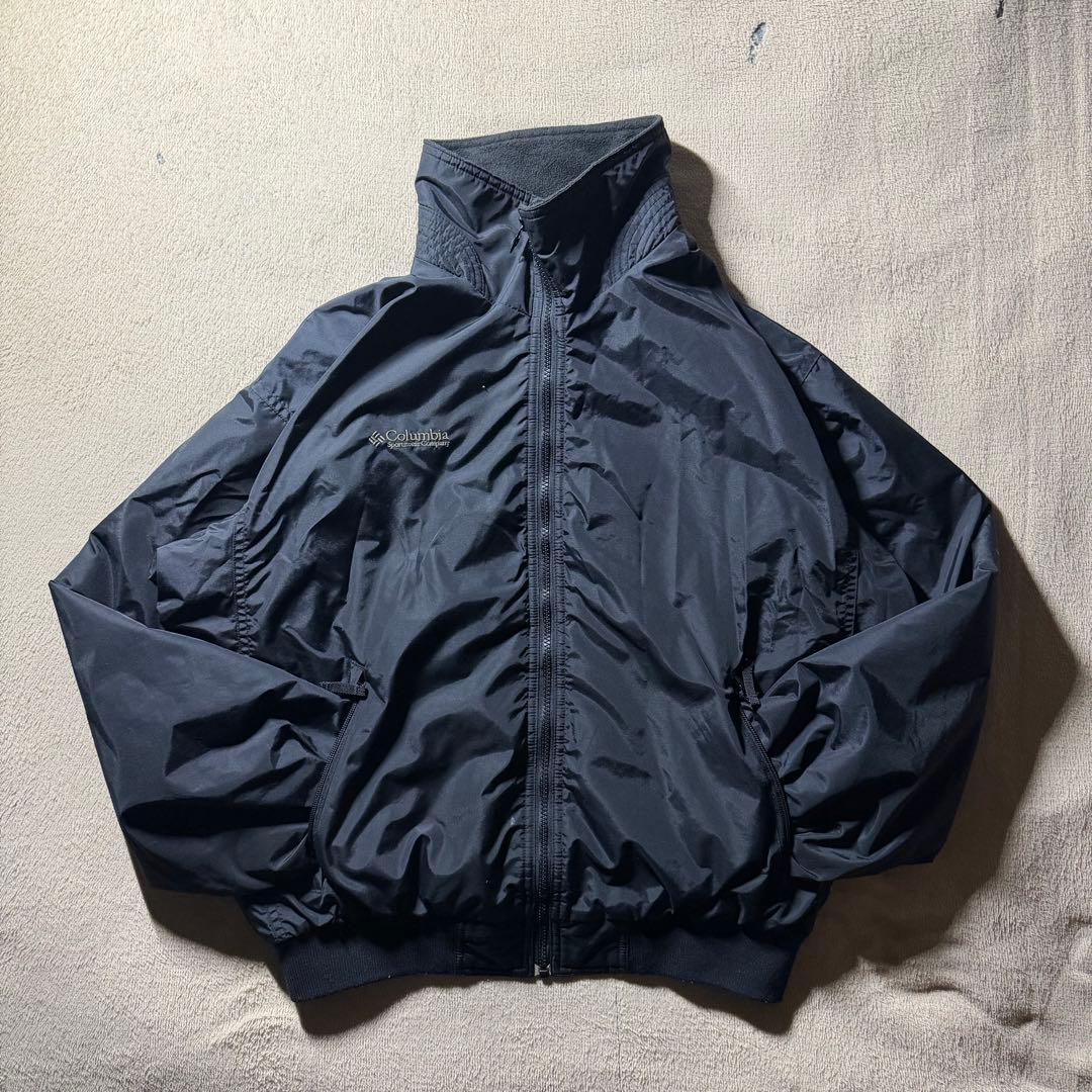 90s Columbia ウォームアップジャケット 刺繍ロゴ ドローコード M