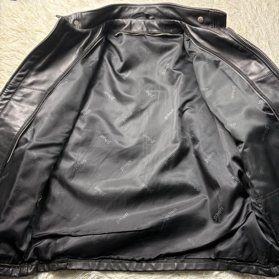 良品 Lサイズ相当 ショット 641 シングルライダースジャケット