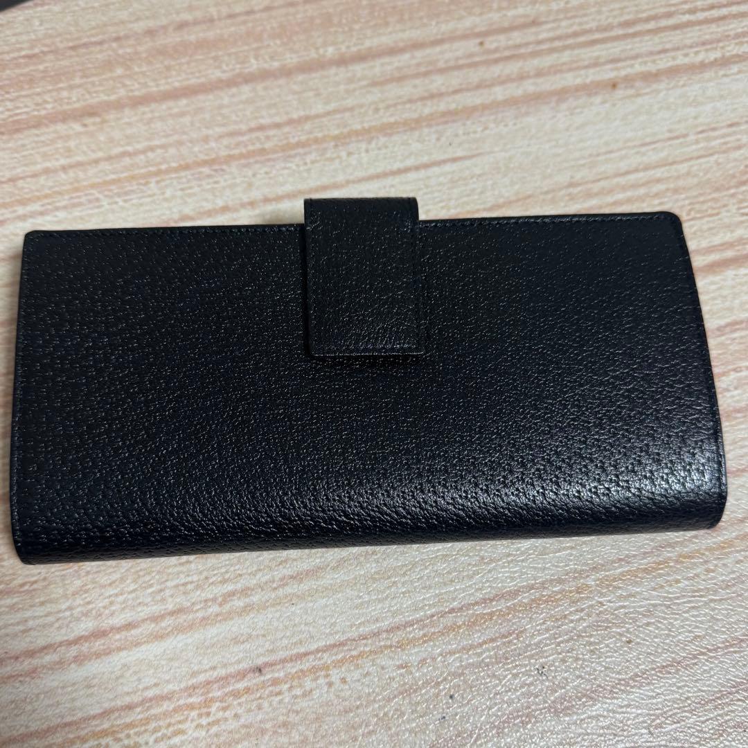 未使用品/箱有 GUCCI 035 1408 長財布 オールレザー ロゴプレート