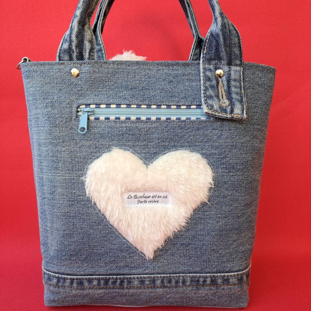 ゆ*ら様 コヤンイサムチョン マンドゥ デニムリメイクフリルトートバッグ