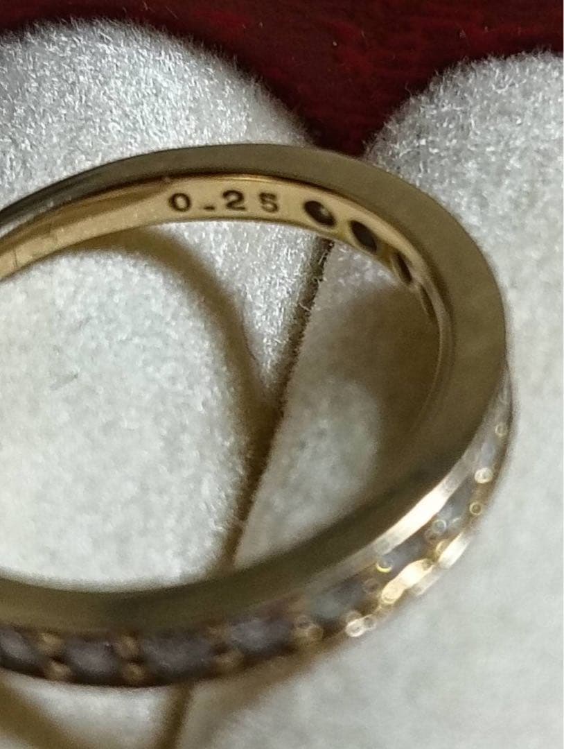 K18 PG 天然ダイヤモンド 0.25ct ハーフエタニティリング