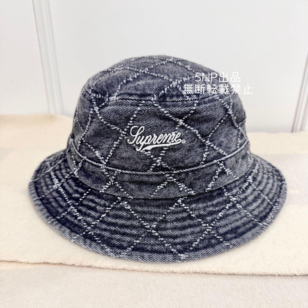 Supreme Punched Denim Crusher バケットハット ML Supreme - Punched Denim Crusher | アーガイル柄のデザインが入った