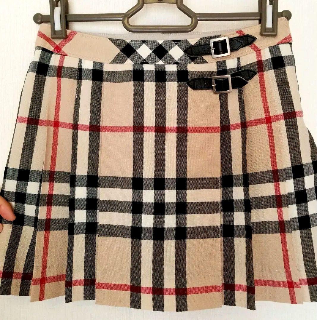 バーバリーキッズスカート 未使用近 ベージュノバチェック女の子120 バーバリー キッズ スカート BURBERRY ブランド プリーツスカート 子供