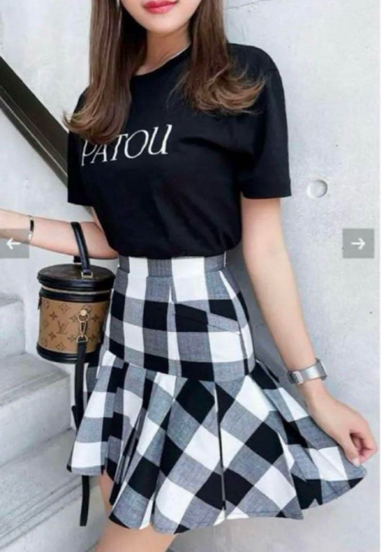 sheller ギンガムチェックZIPスカート S