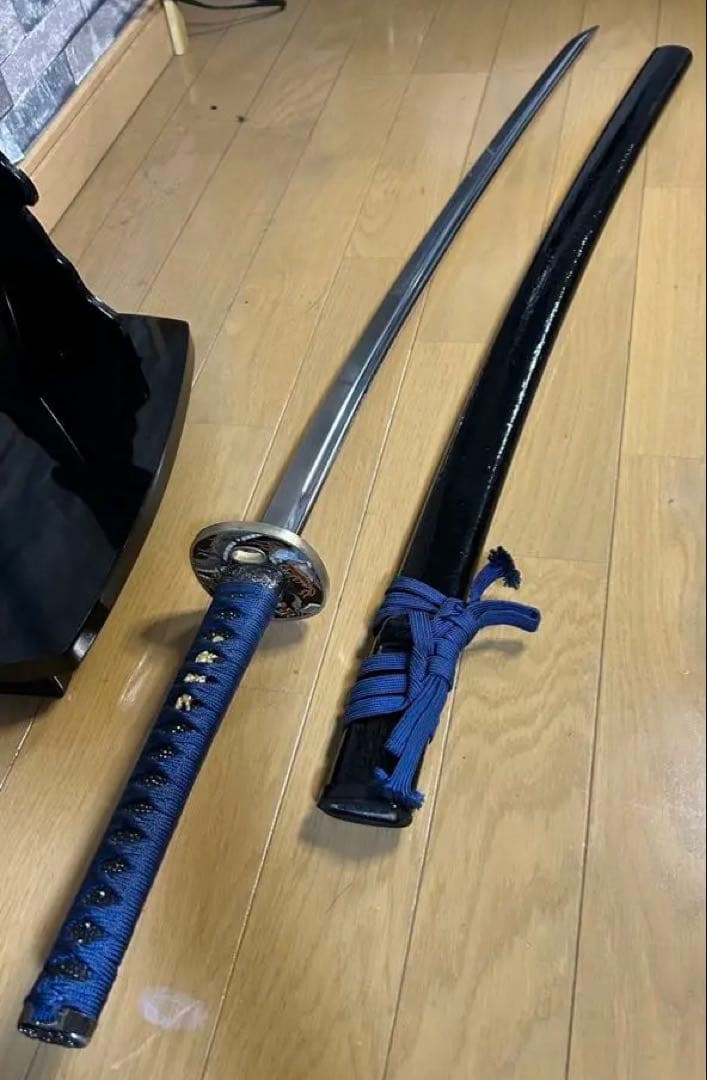 青い柄がかっこいい 模造刀 居合刀 重量1キロ 稽古 鑑賞 コスプレ