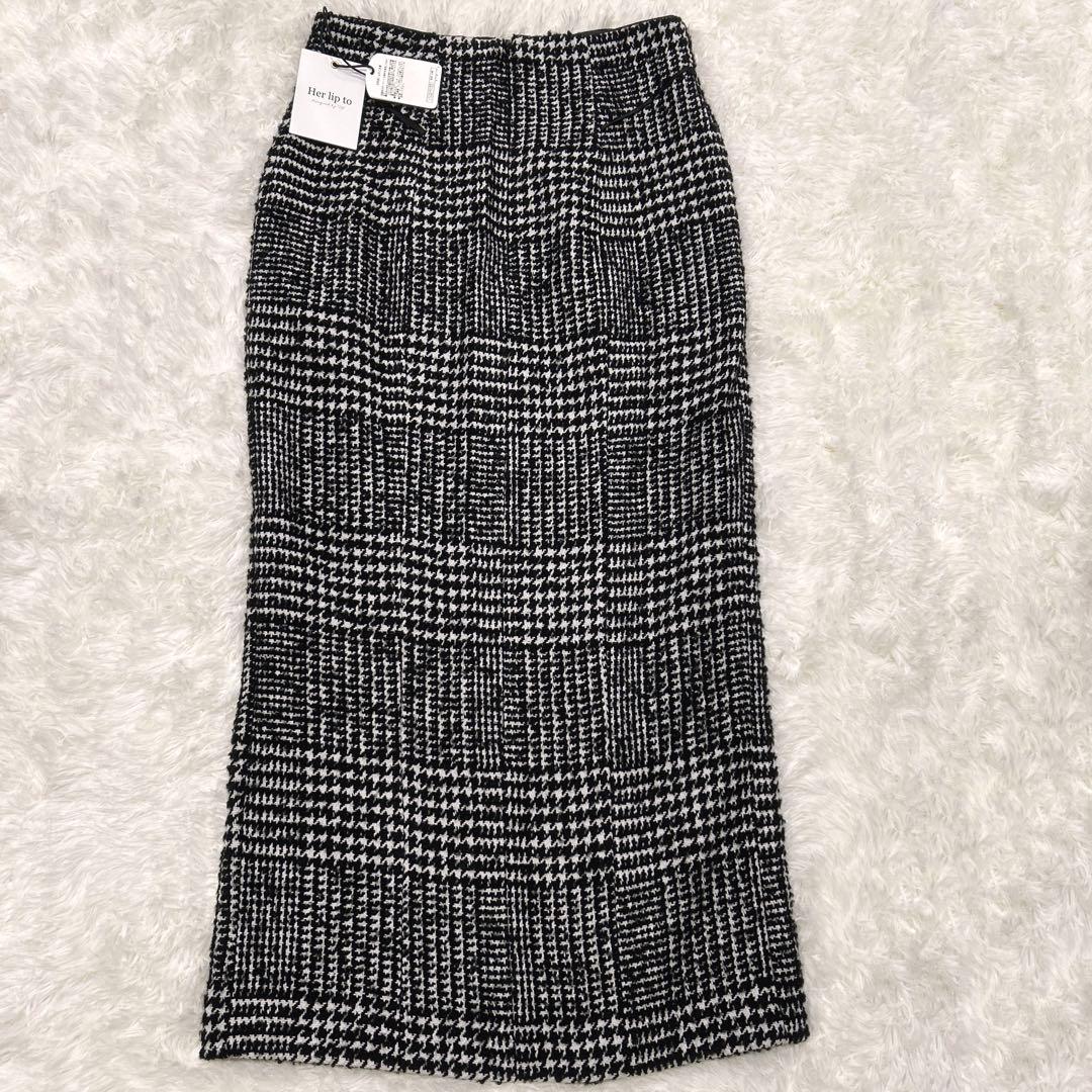 新品タグ付き✨herliptoハーリップトゥ チェック ツイードロング