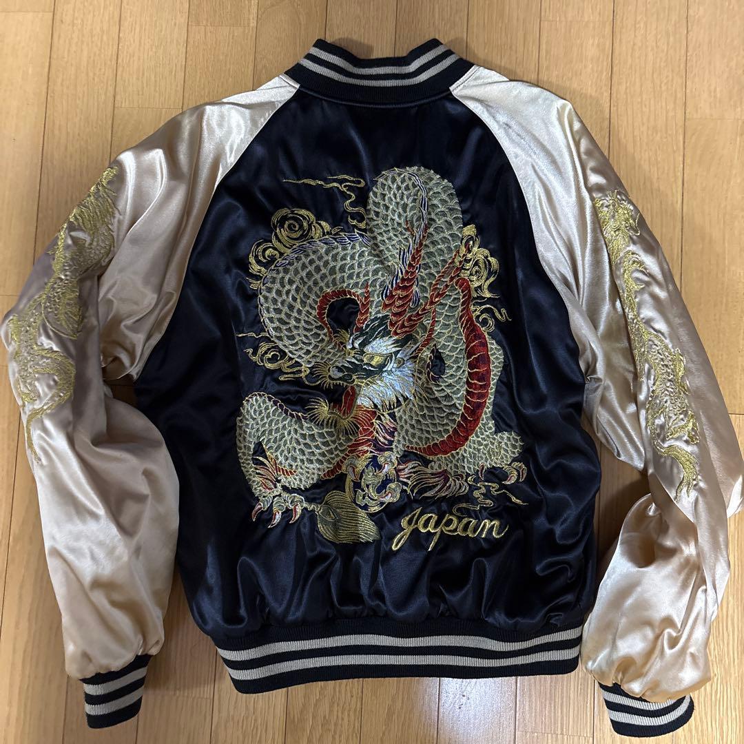 星姫ドラゴン刺繍 サテン スカジャン Japan