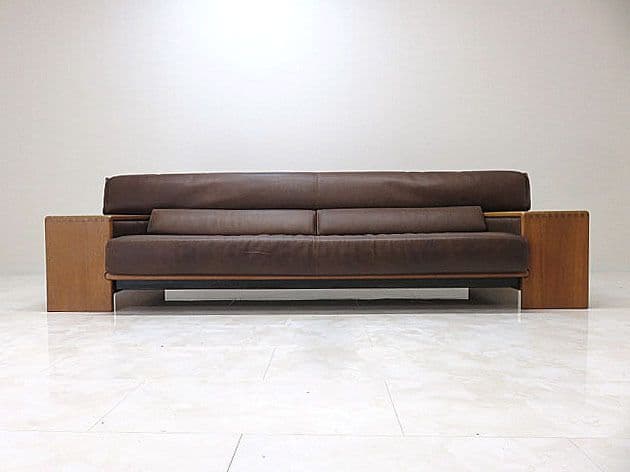 ジ*3様 カンディハウス 「ボルス」 総革3人掛けソファ トリプルソファ