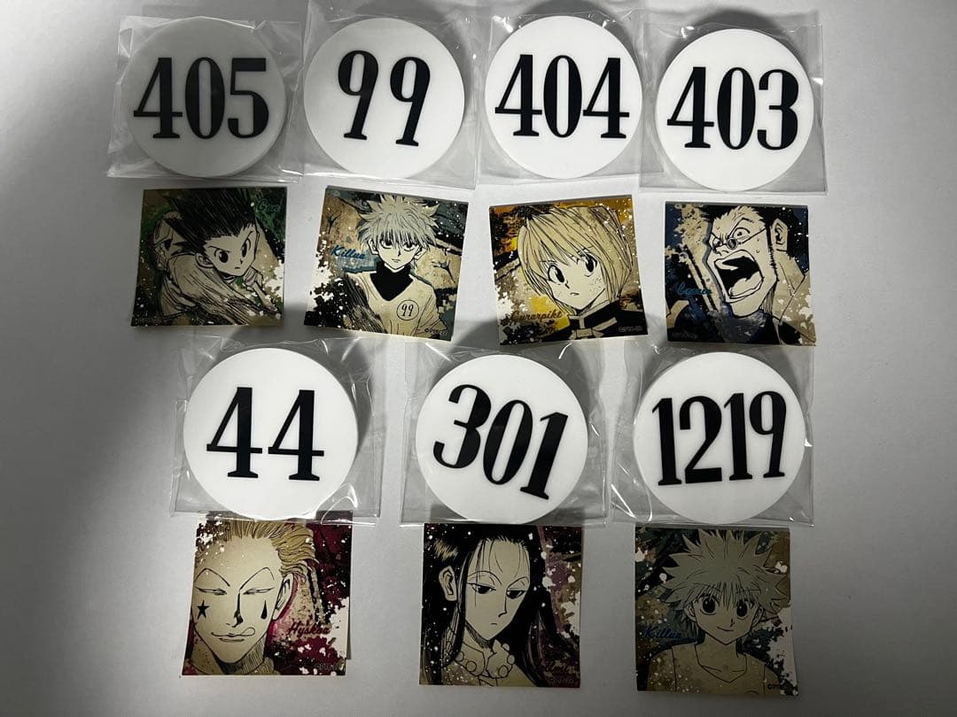 冨樫義博展　ハンター試験　ナンバープレート　コンプ　アクリルバッジ&ステッカー 冨樫義博展 ハンター試験 ナンバープレートアクリルバッジ&ステッカー