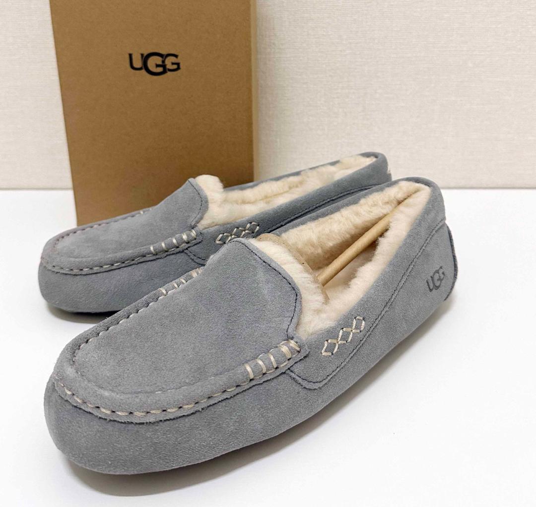 新品 25cm ★ UGG アグ ANSLEY アンスレー グレー モカシン アグ UGG ANSLEY アンスレー レディース モカシン （ライトグレー