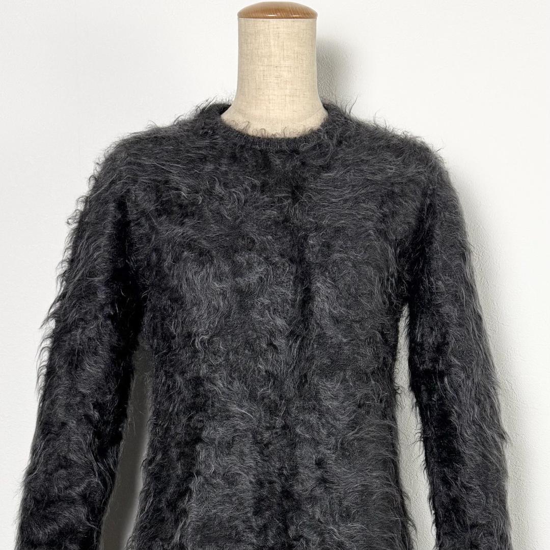 ブラミンク ニットワンピース カシミヤ100% シャギー ファー グレー