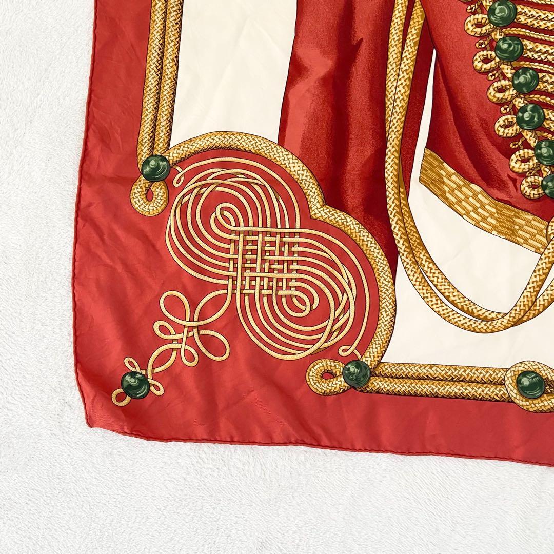 HERMES カレ90 ブランドブール カティラサム 赤×金緑 シルク100 - メルカリ