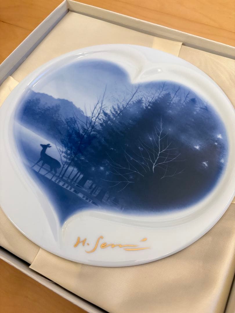 千住博 有田焼絵皿 限定500枚 慶應連合 三田会　ウォーターフォール