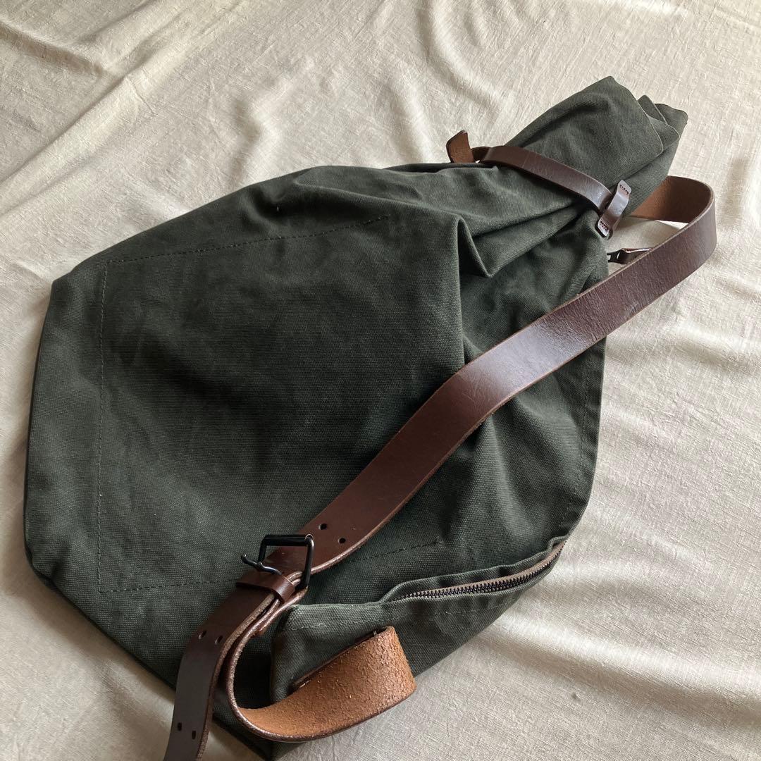 バギーポート ボンサック カーキ レザー キャンバス