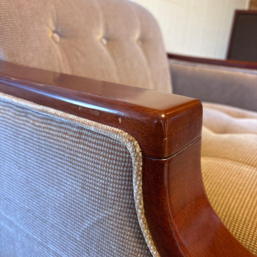 ①美品！昭和レトロ マルニ木工1人掛けソファ ビンテージ オールド