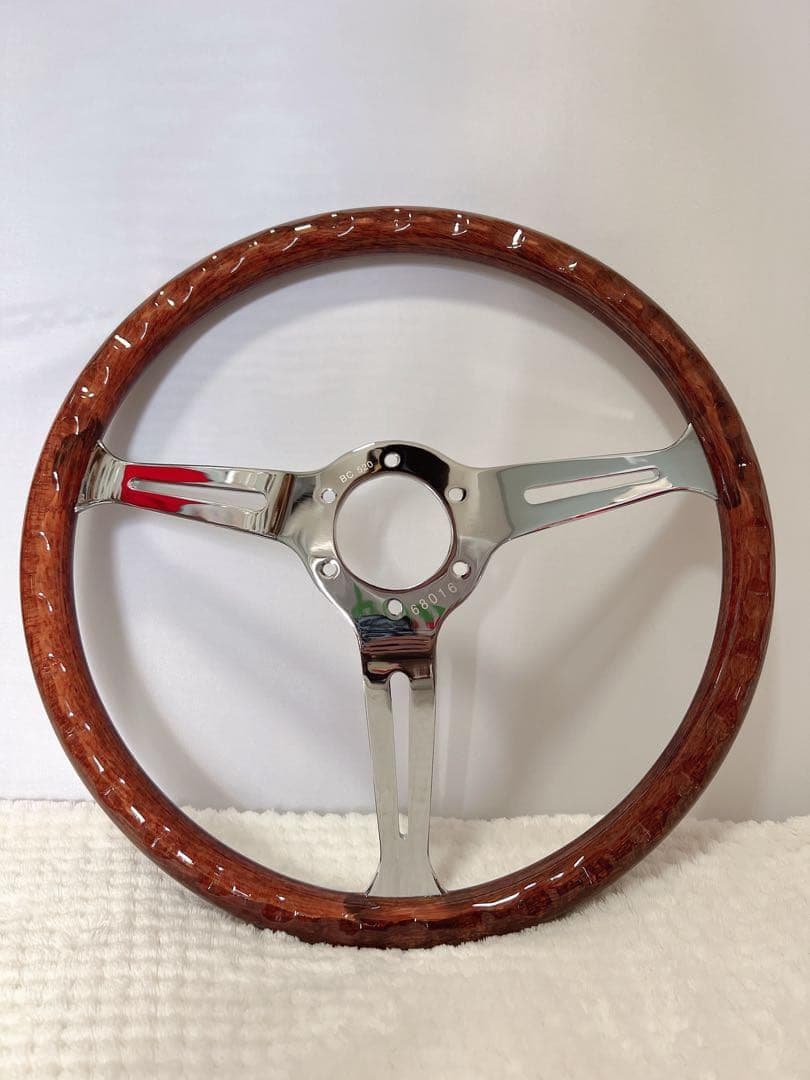 人気カラー☆クラシック ウッド ステアリング 15インチ クロムスポーク