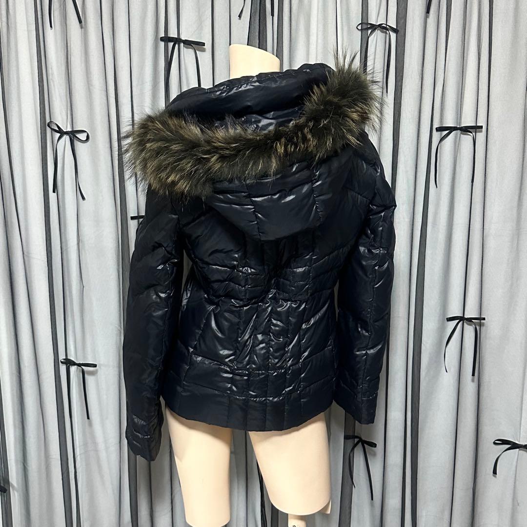 平成ギャル y2k 光沢 リアルファー付きダウン 黒 ダークコア お兄系