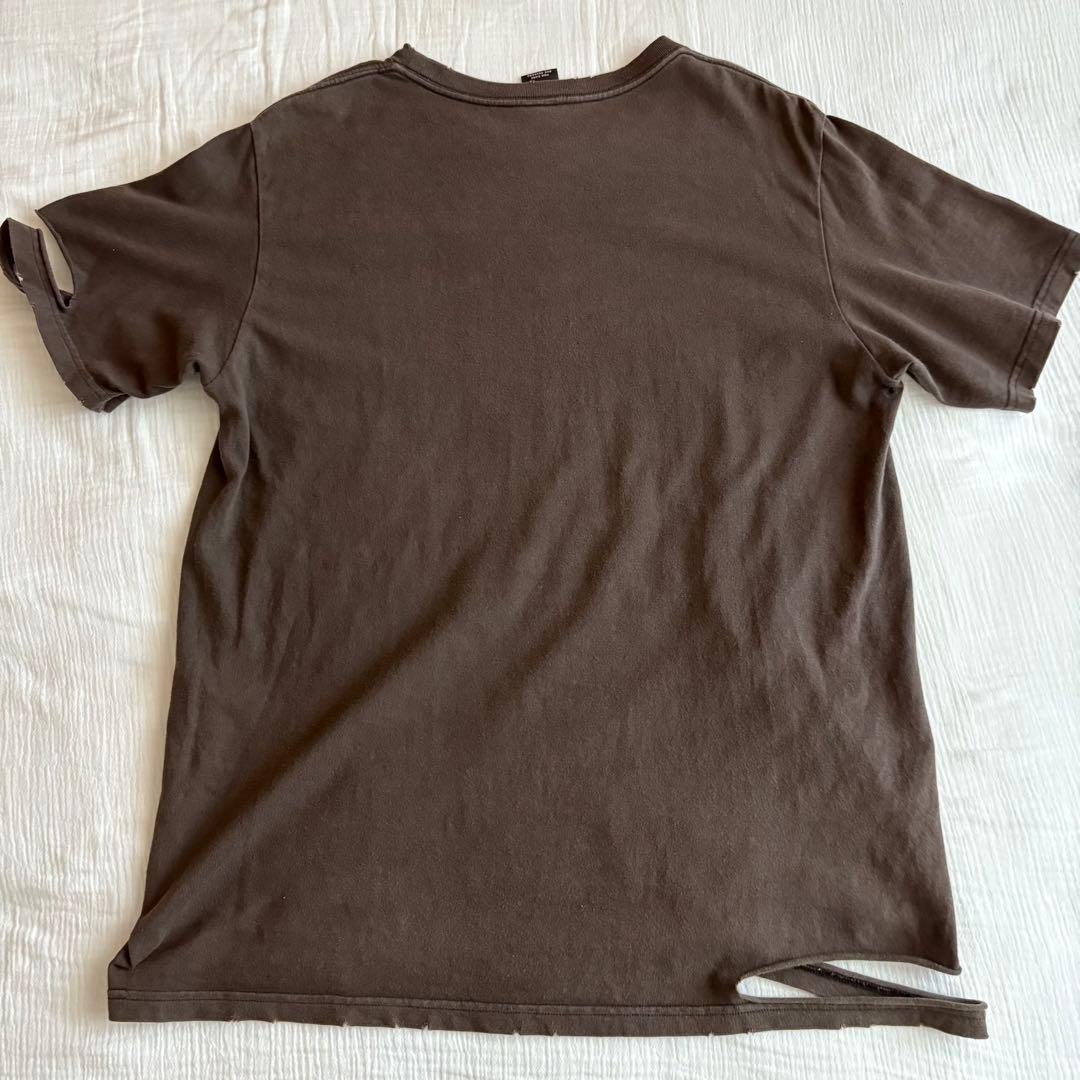 ナンバーナイン 04AW GIVE期 ダメージ加工 反戦メッセージTシャツ