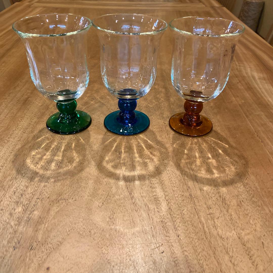 船木倭帆 捻脚モールワイングラス3個 希少 - メルカリ