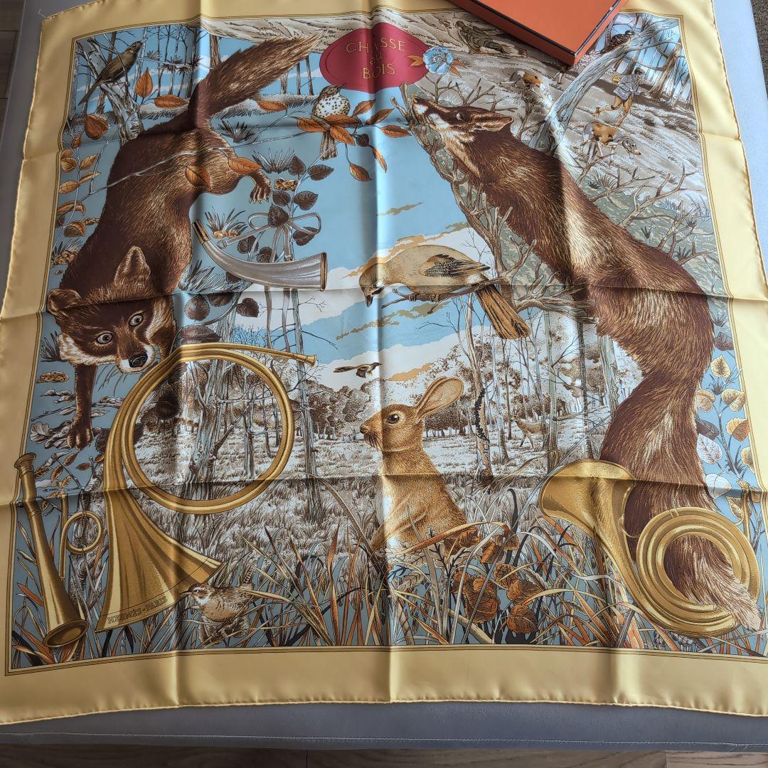 エルメス 森の狩猟 CHASSE AU BOIS カレ90 スカーフ - メルカリ