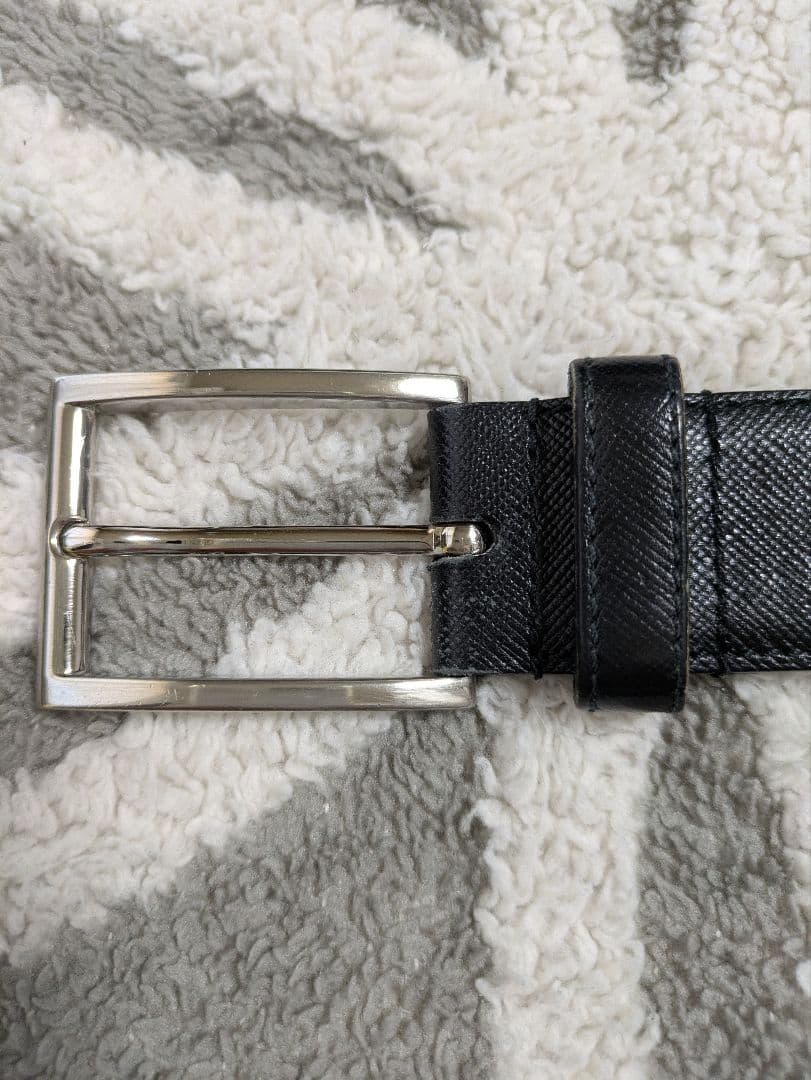 【PRADA】プラダ ブラック サフィアーノ　レザー ベルト 85 Prada サフィアーノレザーベルト (すべての新品) IFCHIC.COM