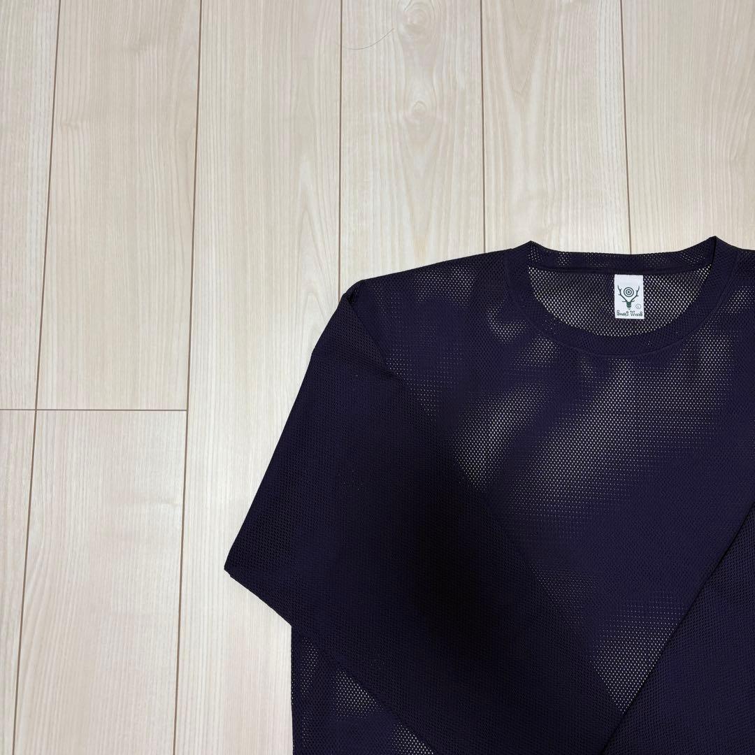 【South2 West8】Crew Neck Shirt -Knit Mesh