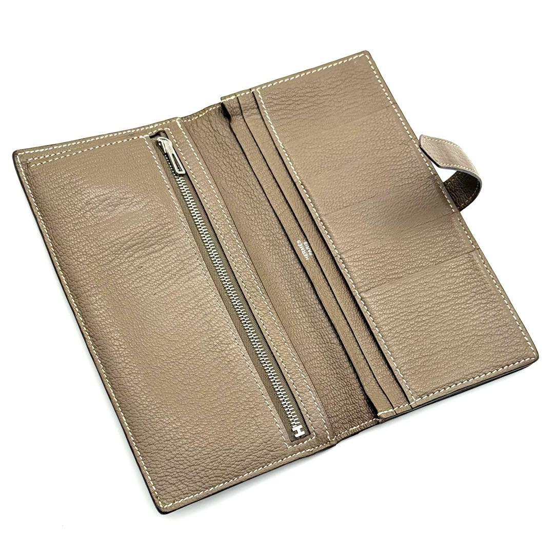 極上美品❣️エルメス べアンスフレ シェーブル 財布 ベージュ O77